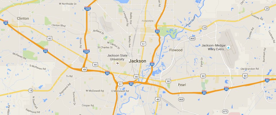 Jackson Waste Dumpster Rental Service Area Map